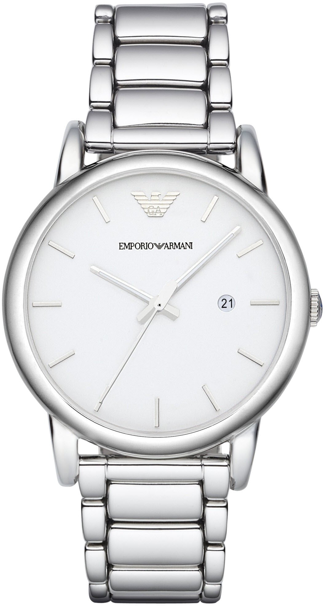 Emporio Armani Classic Luigi Quartz Silver Dial Silver Steel Strap Watch For Men - AR1854