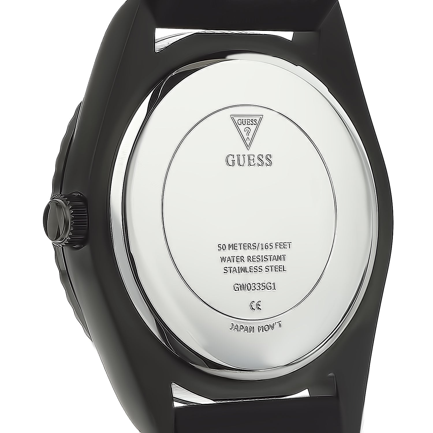 Guess Connoisseur Black Dial Black Silicone Strap Watch For Men - GW0335G1