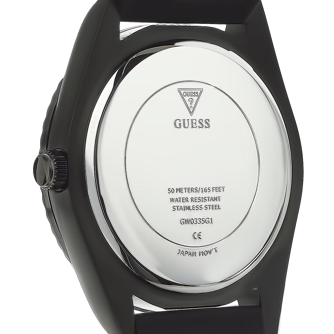 Guess Connoisseur Black Dial Black Silicone Strap Watch For Men - GW0335G1