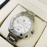 Tag Heuer Aquaracer Chronograph White Dial Silver Steel Strap Watch for Men - WAY111Y.BA0928
