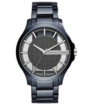 Armani Exchange Hampton Skeleton Grey Dial Blue Steel Strap Watch For Men - AX2401