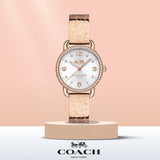 Coach Delancey Silver Dial Rose Gold Steel Strap Watch for Women - 14502355