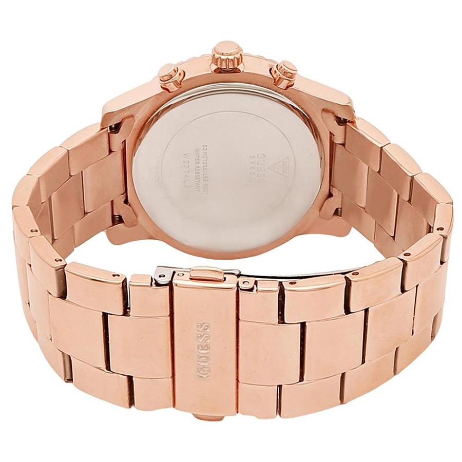Guess Confetti Pink Dial Rose Gold Steel Strap Watch For Women - W0774L3