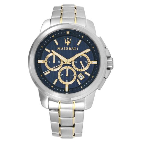 Maserati Successo Chronograph Quartz Blue Dial Silver Steel Strap Watch For Men - R8873621016