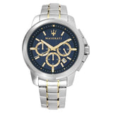 Maserati Successo Chronograph Quartz Blue Dial Silver Steel Strap Watch For Men - R8873621016