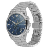 Emporio Armani Chronograph Blue Dial Silver Steel Strap Watch For Men - AR11528