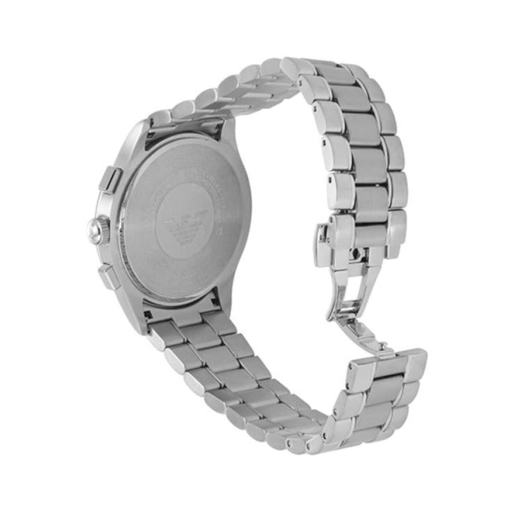 Emporio Armani Chronograph Blue Dial Silver Steel Strap Watch For Men - AR11528