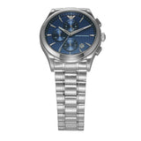 Emporio Armani Chronograph Blue Dial Silver Steel Strap Watch For Men - AR11528