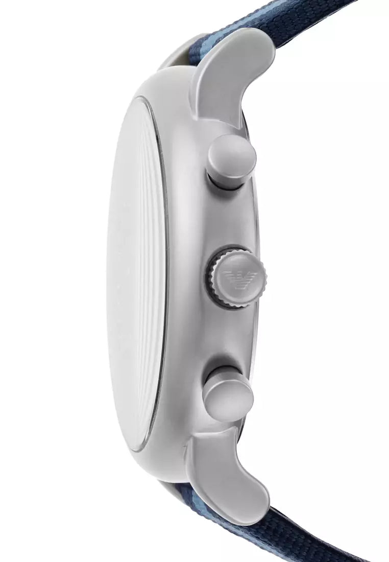 Emporio Armani Luigi Chronograph Quartz Blue Dial Blue Nylon Strap Watch For Men - AR1949