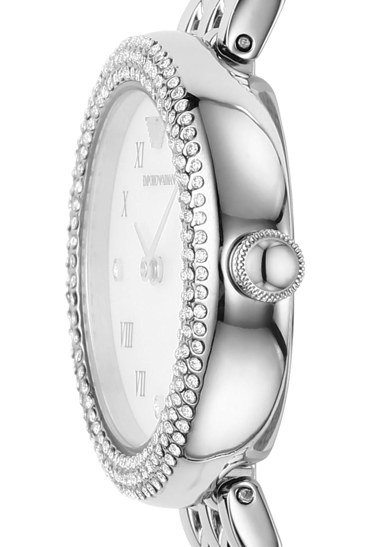 Emporio Armani Rosa Quartz White Dial Silver Steel Strap Watch For Women - AR11354