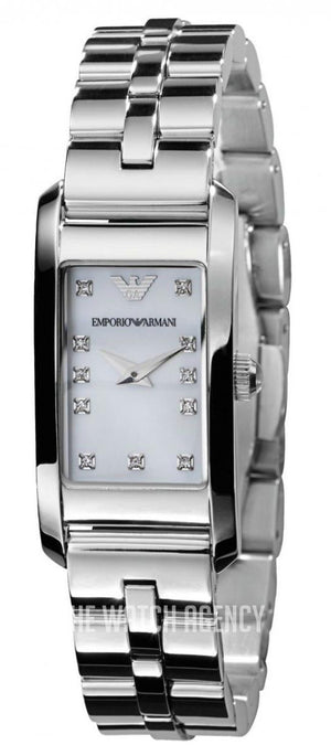 Emporio Armani Donna Mother Of Pearl White Dial Silver Steel Strap Watch for Women - AR3167