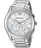 Emporio Armani Velente Chronograph Quartz Silver Dial Silver Steel Strap Watch For Men - AR1702