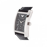 Emporio Armani Black Dial Black Leather Strap Watch For Men - AR0143