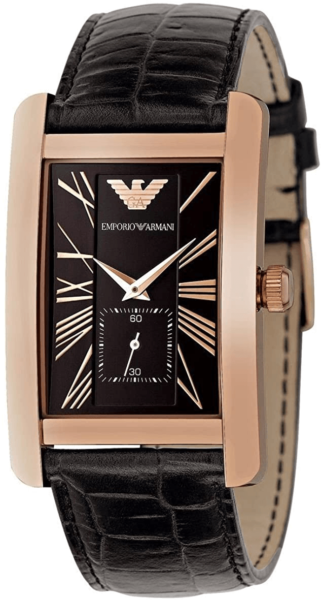 Emporio Armani Classic Black Dial Black Leather Strap Watch For Women - AR0169