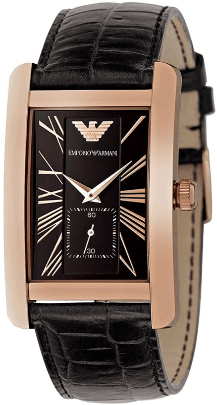 Emporio Armani Classic Black Dial Black Leather Strap Watch For Women - AR0169