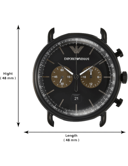 Emporio Armani Aviator Black Dial Black Mesh Bracelet Watch For Men - AR11142