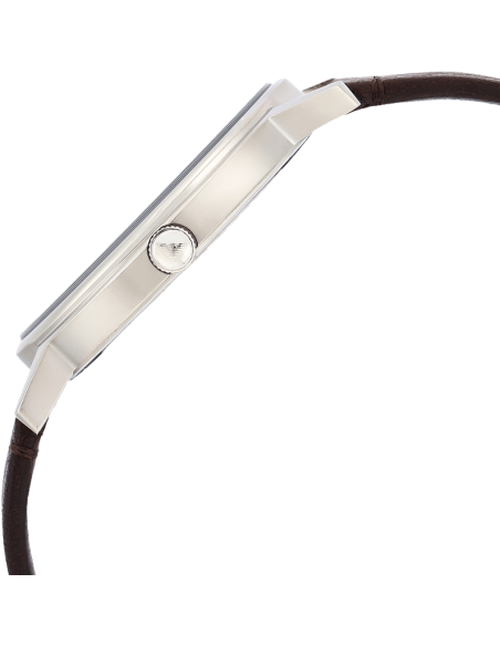 Emporio Armani Kappa Quartz Black Dial Brown Leather Strap Watch For Men - AR11153