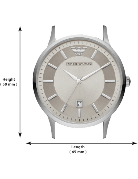 Emporio Armani Renato Quartz Silver Dial Brown Leather Strap Watch For Men - AR11185