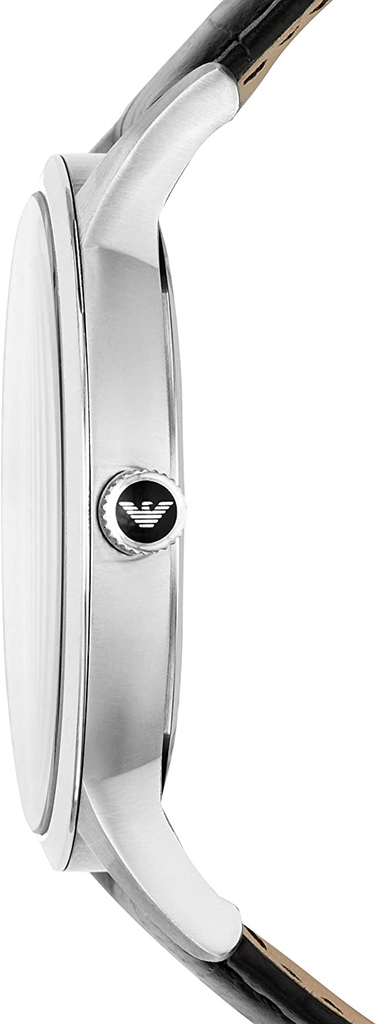 Emporio Armani Renato Analog Black Dial Black Leather Strap Watch For Men - AR11186