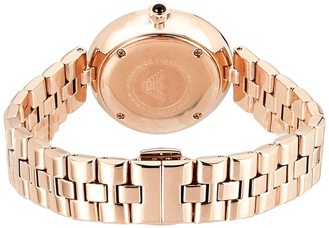 Emporio Armani Arianna Black Dial Rose Gold Stainless Steel Watch For Women - AR11197