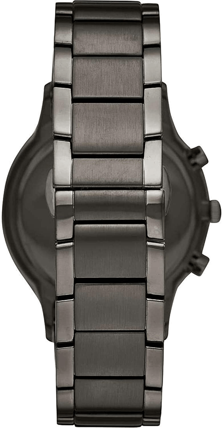 Emporio Armani Renato Chronograph Blue Dial Grey Steel Strap Watch For Men - A11215