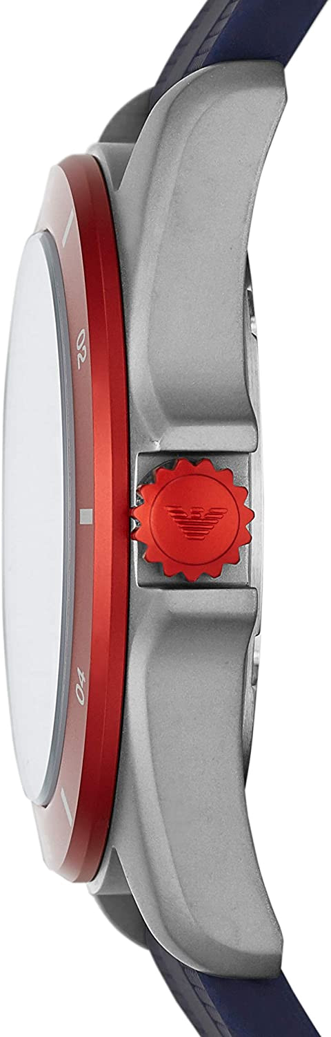 Emporio Armani Sigma Quartz Blue Dial Blue Silicone Strap Watch For Men - AR11217