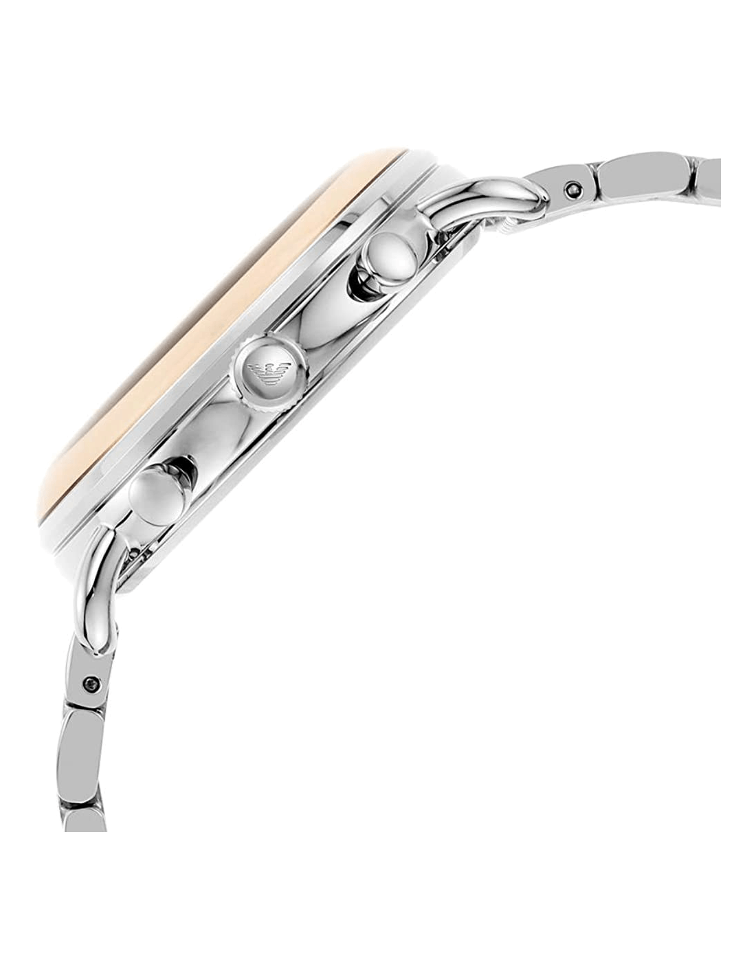 Emporio Armani Aviator Chronograph Beige Dial Silver Steel Strap Watch For Men - AR11239