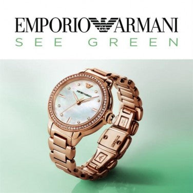 Emporio Armani Aira Three Hand Mother of Pearl Dial Rose Gold Steel Strap Watch For Women - AR11523