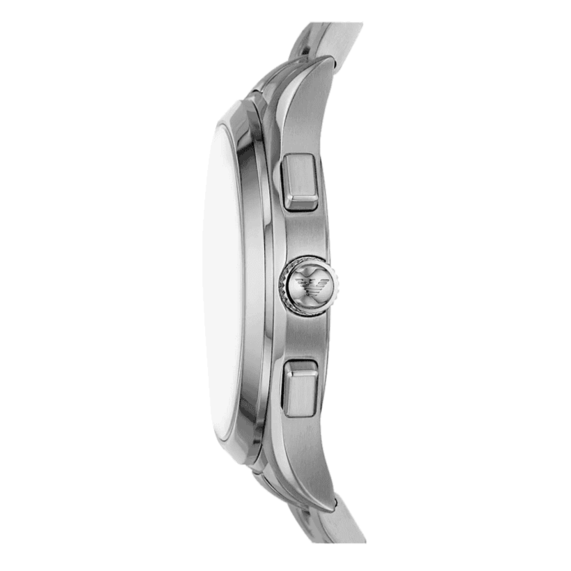 Emporio Armani Paolo Chronograph Black Dial Silver Steel Strap Watch For Men - AR11602