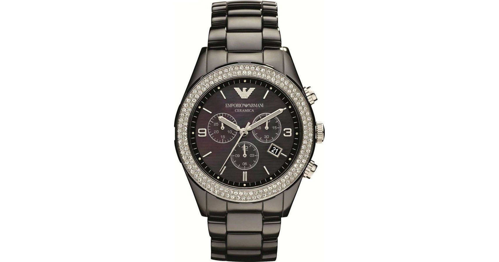 Emporio Armani Ceramica Black Dial Black Ceramic Strap Watch For Men - AR1455