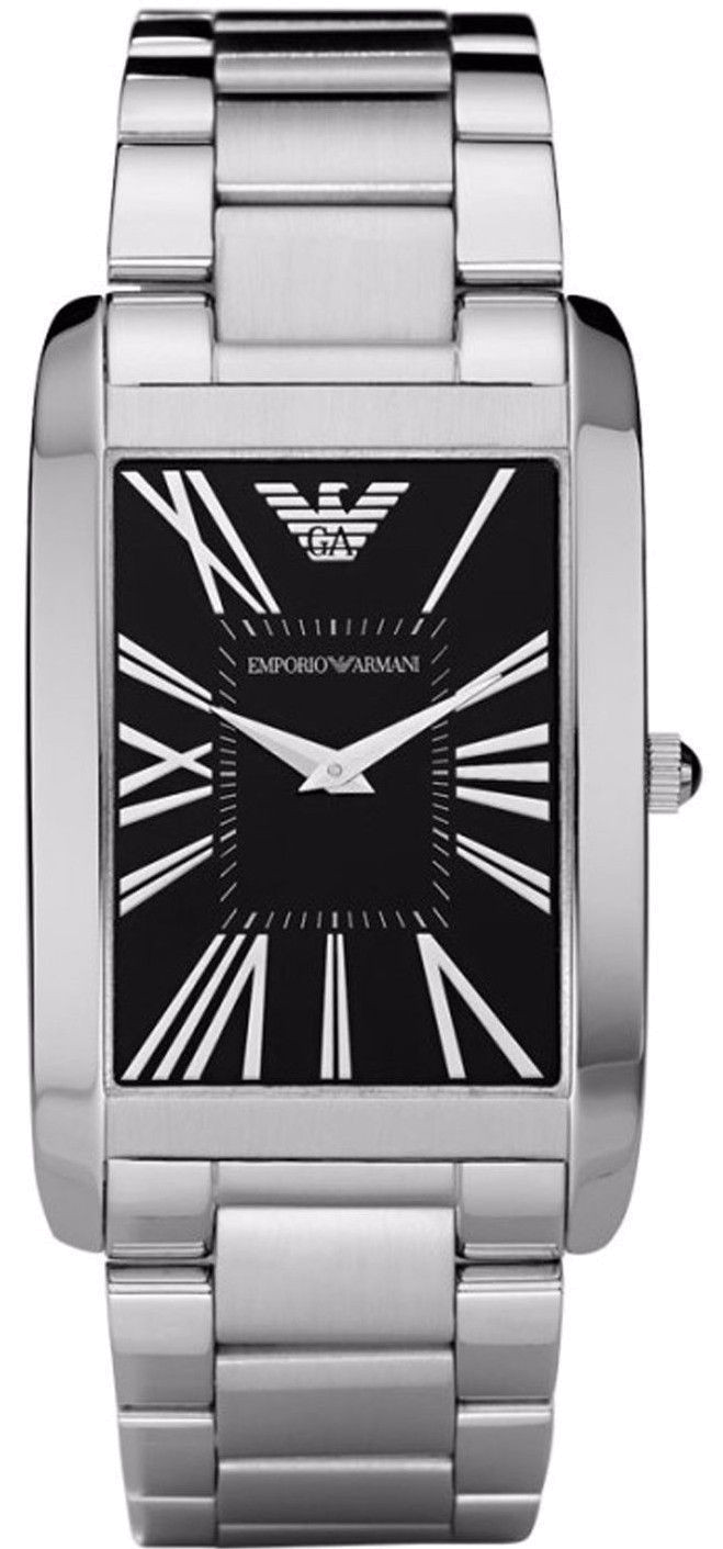 Emporio Armani Classic Analog Black Dial Silver Steel Strap Watch For Men - AR1608