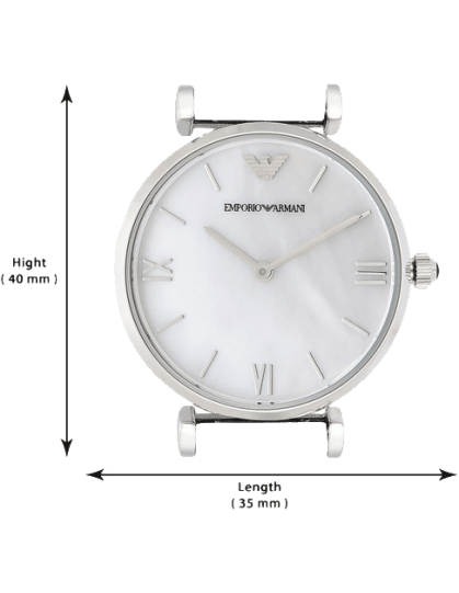 Emporio Armani T Bar Mother of Pearl Dial Steel Strap Watch For Women - AR1682