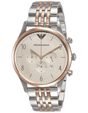 Emporio Armani Beta Chronograph Grey Dial Two Tone Steel Strap Watch For Men - AR1864