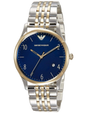 Emporio Armani Classic Quartz Blue Dial Two Tone Steel Strap Watch For Men - AR1868