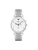 Emporio Armani Classic Chronograph Silver Dial Silver Steel Strap Watch For Men - AR1879