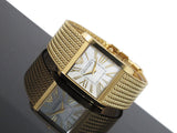 Emporio Armani Super Slim Quartz White DIal Gold Mesh Bracelet Watch For Women - AR2017