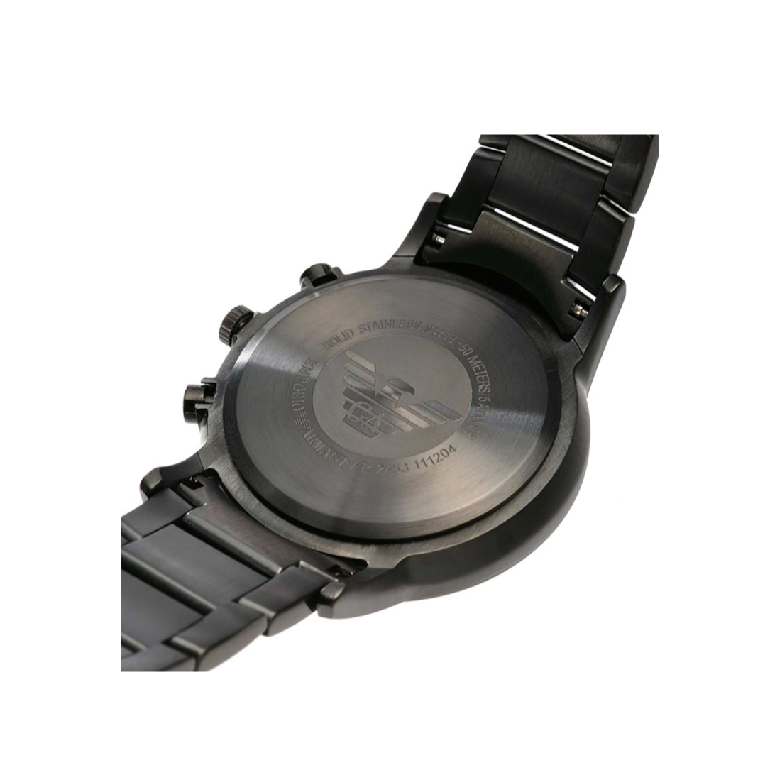 Emporio Armani Classic Chronograph Black Dial Black Stainless Steel Strap Watch For Men - AR2453