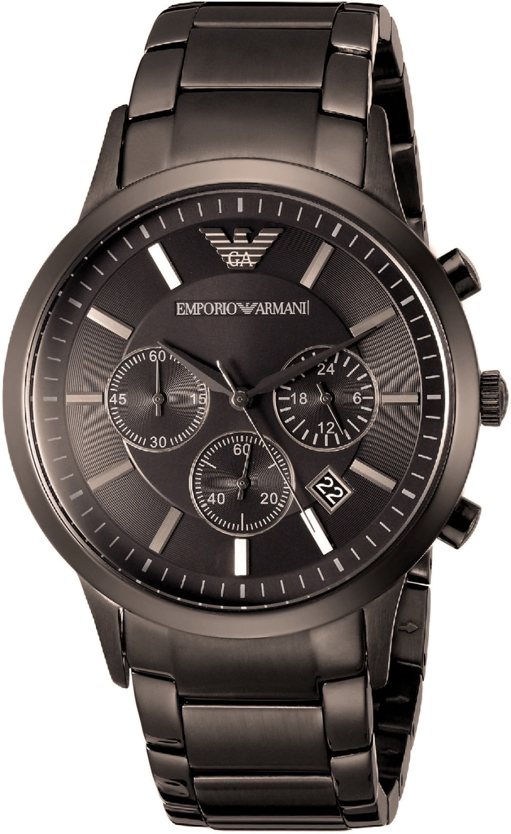 Emporio Armani Classic Chronograph Grey Dial Grey Steel Strap Watch For Men - AR2454
