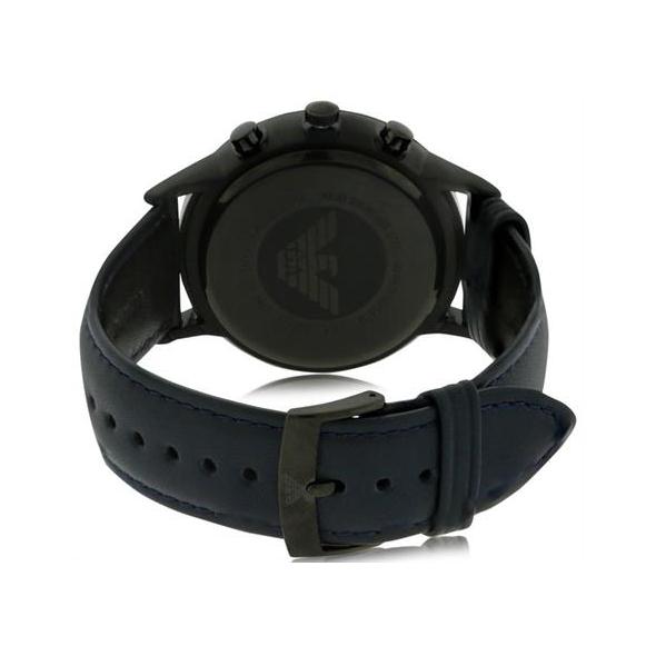 Emporio Armani Renato Chronograph Quartz Blue Dial Blue Leather Strap Watch For Men - AR2481