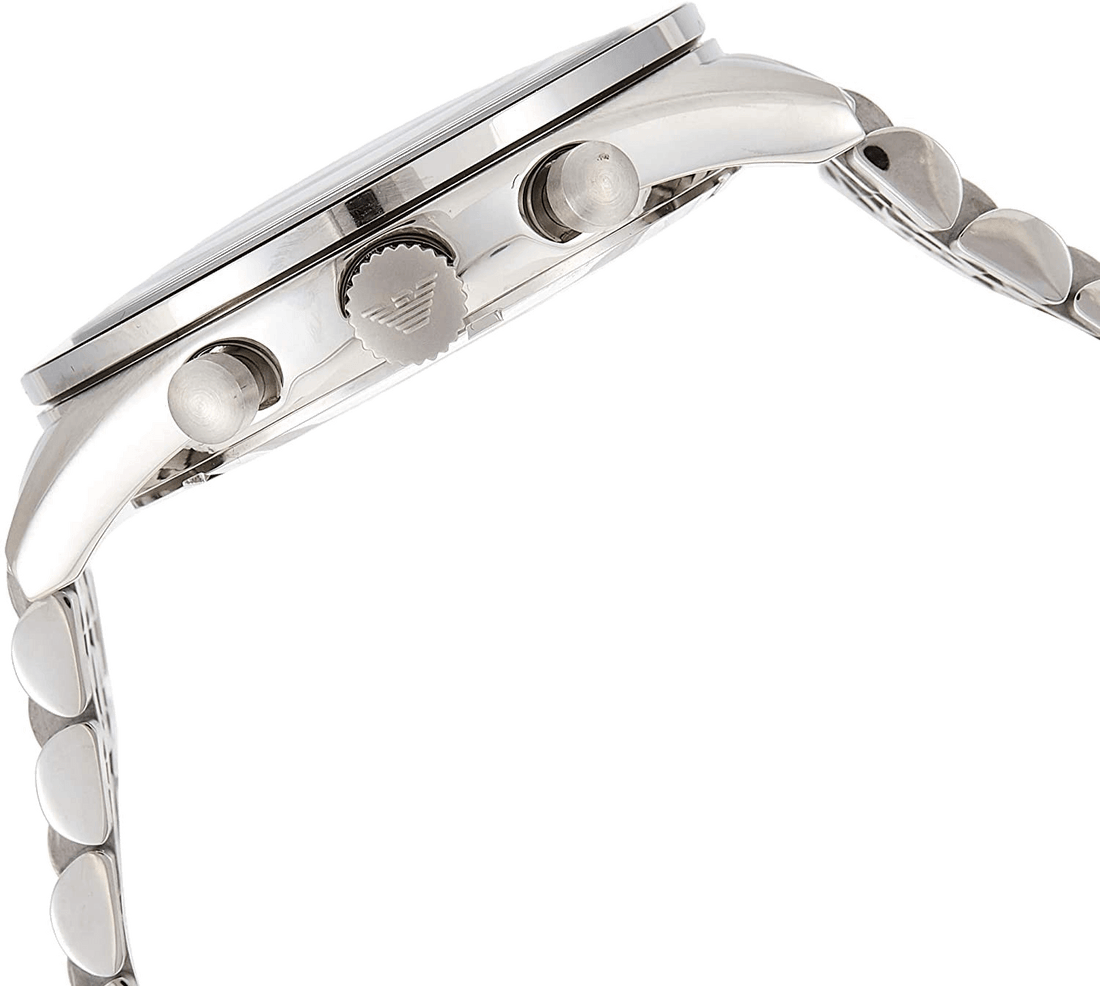 Emporio Armani Team Italia Chronograph Black Dial Silver Steel Strap Watch For Men - AR5983