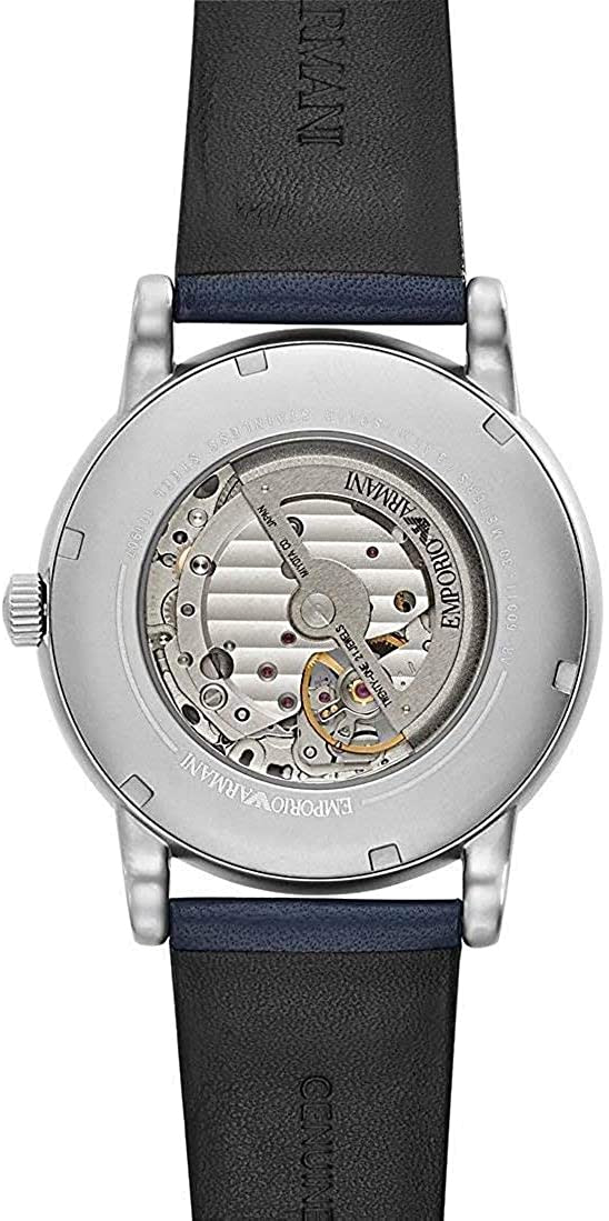 Emporio Armani Luigi Chronograph Blue Dial Black Leather Strap Watch For Men - AR60011