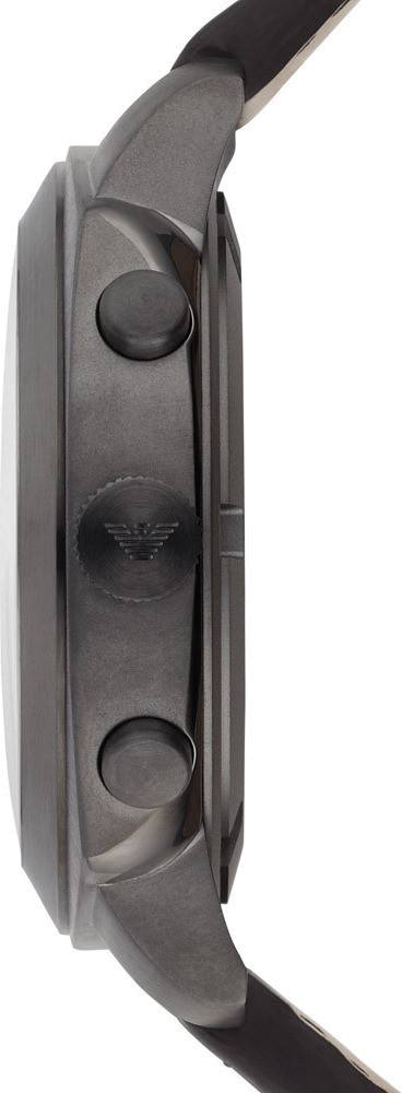 Emporio Armani Delta Chronograph Brown Dial Brown Leather Strap Dial Watch For Men - AR6055