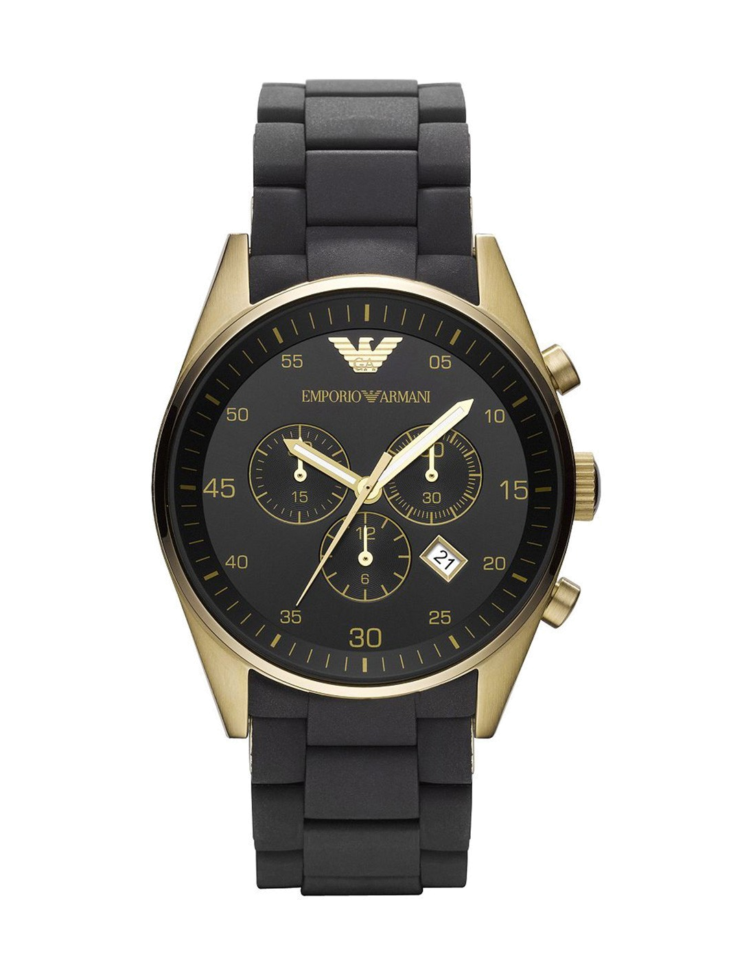 Emporio Armani Sportivo Quartz Black Dial Black Steel Strap Watch For Men - AR8023