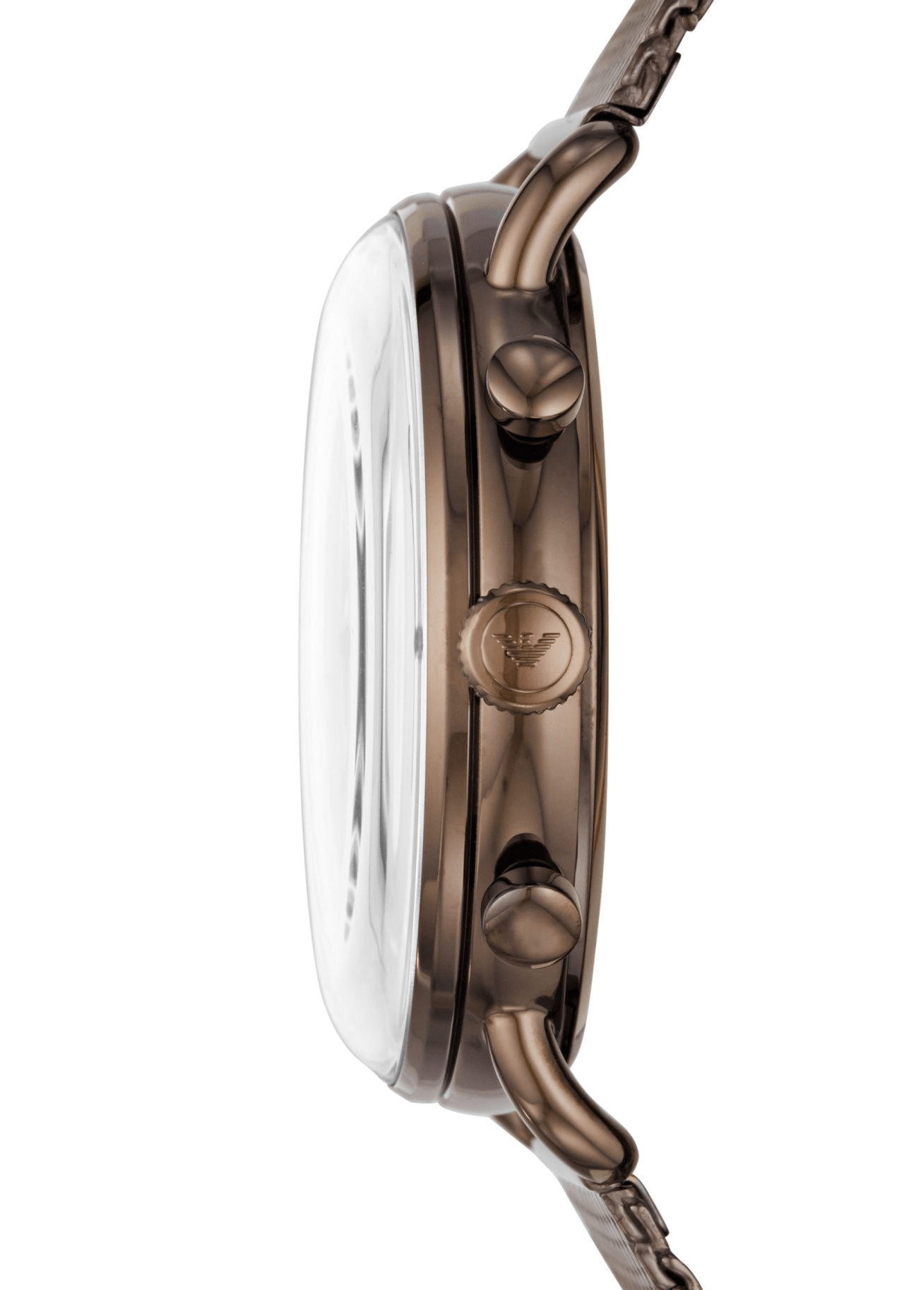 Emporio Armani Aviator Chronograph Grey Dial Brown Mesh Bracelet Watch For Men - AR11169