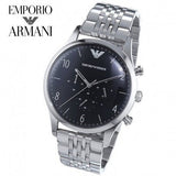 Emporio Armani Beta Chronograph Black Dial Steel Strap Watch For Men - AR1863