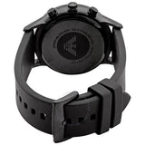 Emporio Armani Chronograph Quartz Silver Dial Black Rubber Strap Watch For Men - AR11048