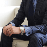 Emporio Armani Classic Chronograph White Dial Two Tone Steel Strap Watch For Men - AR0396