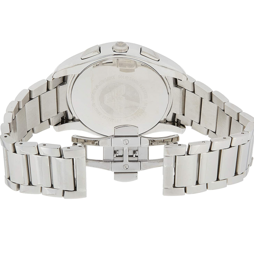 Emporio Armani Chronograph Quartz Blue Dial Silver Steel Strap Watch For Men - AR11082