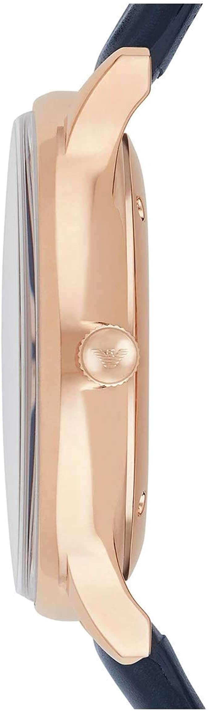 Emporio Armani Classic Quartz Blue Dial Blue Leather Strap Watch For Men  - AR2071