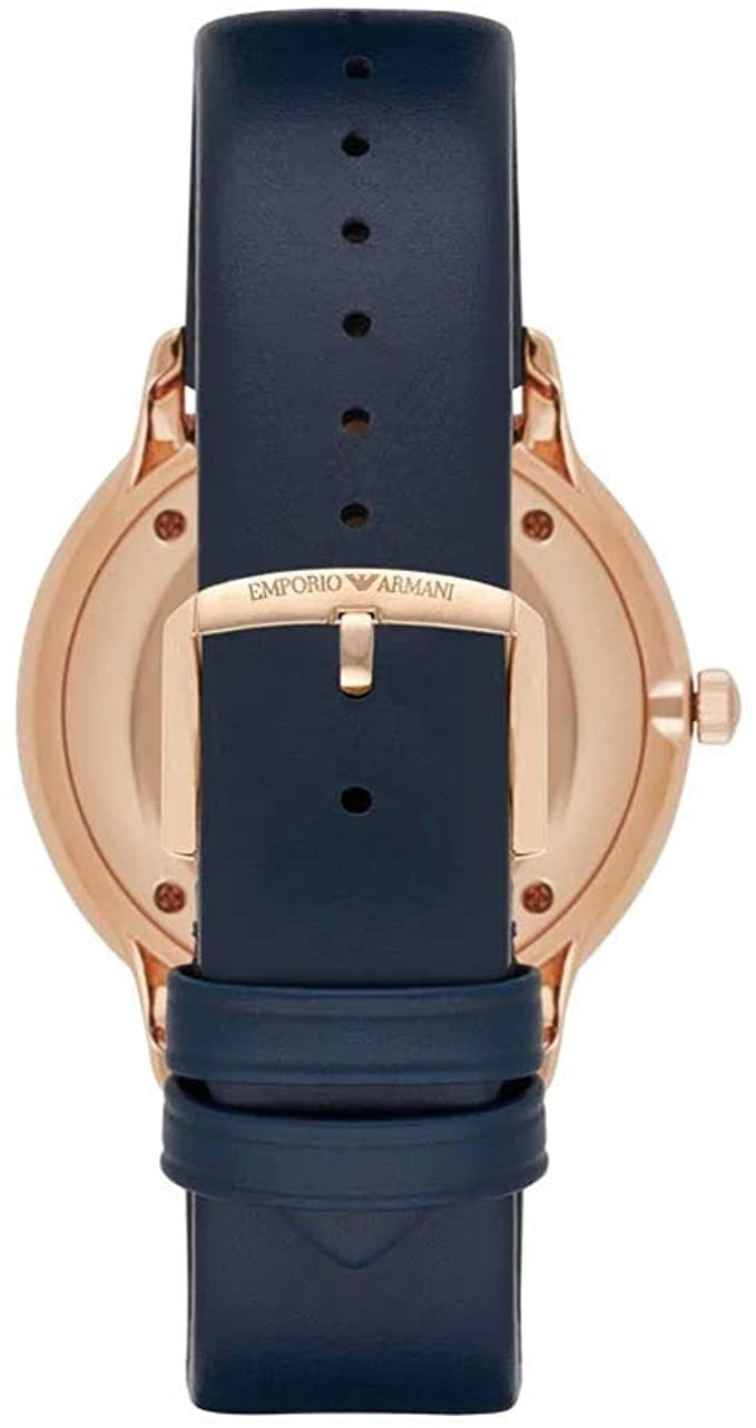 Emporio Armani Classic Quartz Blue Dial Blue Leather Strap Watch For Men  - AR2071